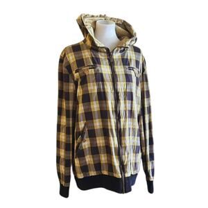 Makia Mens Plaid Hood Jacket, Size XL